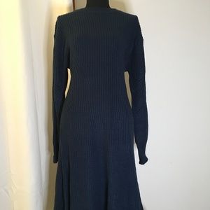 NWT -LANTERN SLEEVE RIBBED KNIT SWEATER DRESS